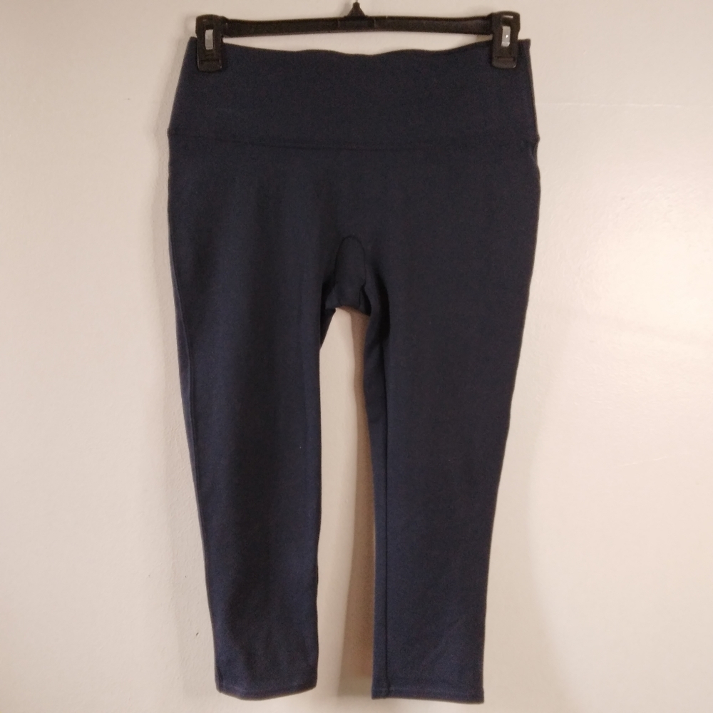 Xl) SPANX Navy Blue Pull On Capri Leggings